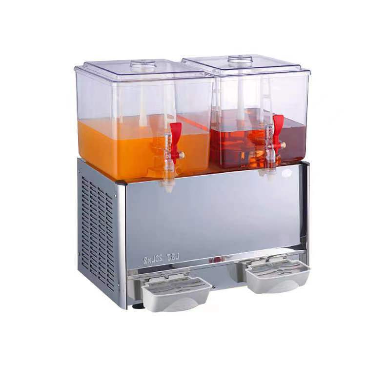 20L fruit juice machine commercial self-service fully automatic mixing double cylinder dual temperature beverage machine fruit pellet machine hot and cold dual use