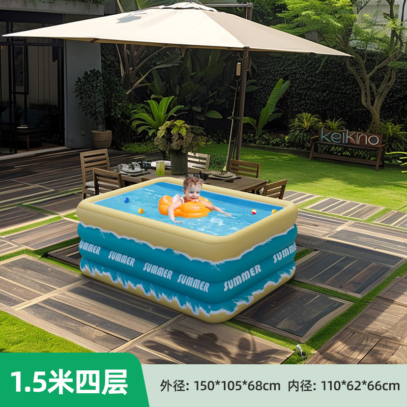 Overseas inflatable swimming pool for home, outdoor, baby, children, family, adult, thick square play pool