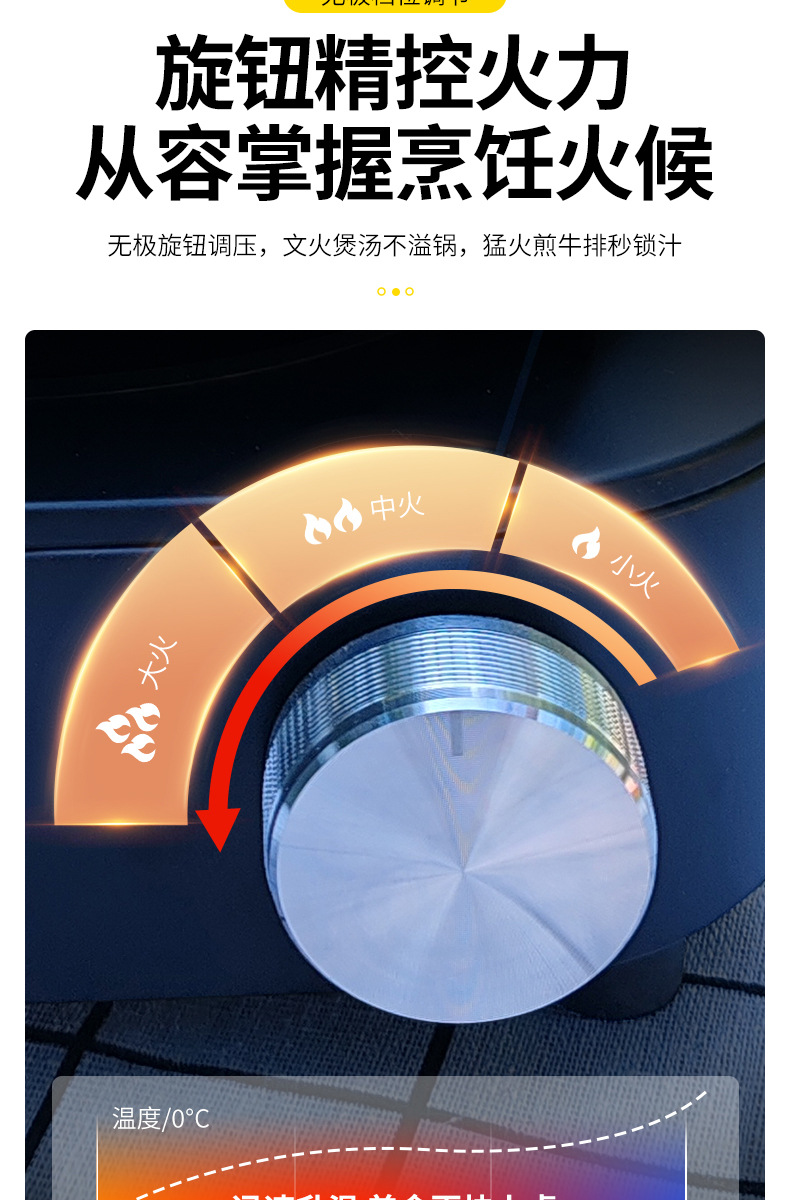 Outdoor portable gas stove, infrared energy-saving and windproof split type card stove, camping hot pot barbecue and tea boiling stove