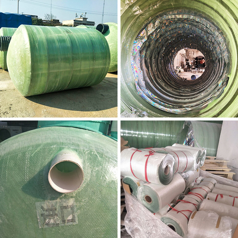 Zhejiang glass reinforced plastic septic tank 2/4/6/10/20/50/100 cubic meter three grid integrated winding finished septic tank