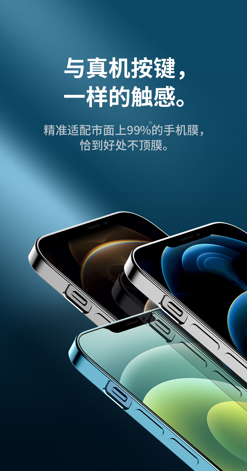 Suitable for iPhone 16 electroplating TPU transparent phone case Apple 15 with lens film 14pro anti drop 13 anti fingerprint