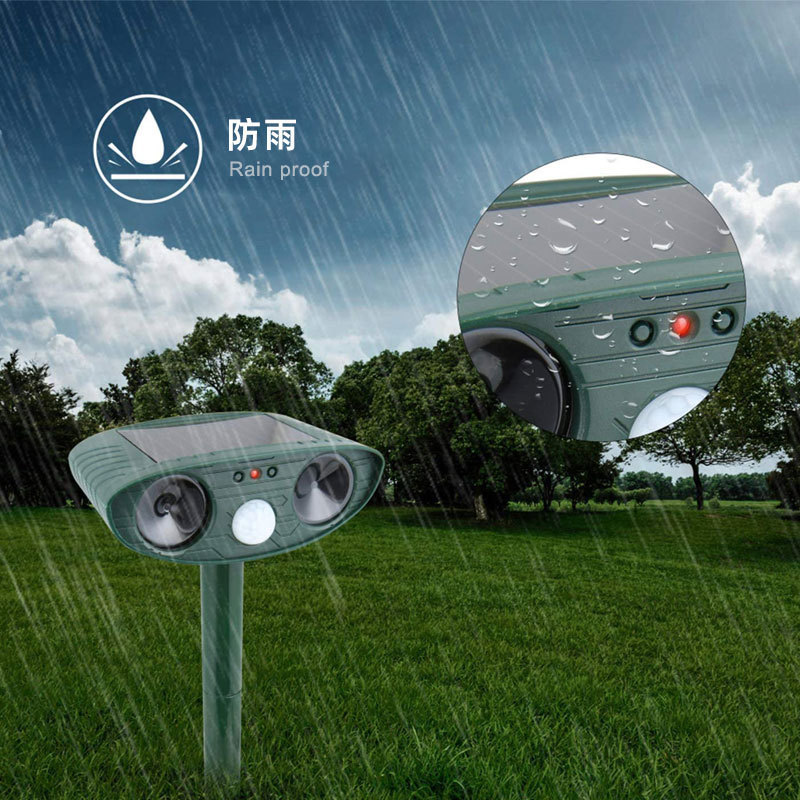 Multi functional outdoor solar ultrasonic animal repellent, mouse repellent, bird repellent, cat and dog repellent
