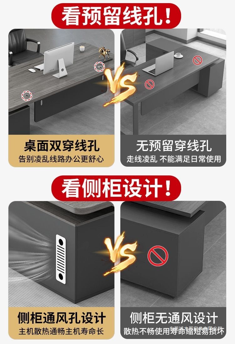 办公桌办公室桌椅组合简约现代经理总裁单人桌电脑桌大班台老板桌