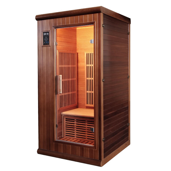 Manufacturer supplies hemlock solid wood single and double person household mobile sweat steaming room, household light wave room, far-infrared sauna equipment