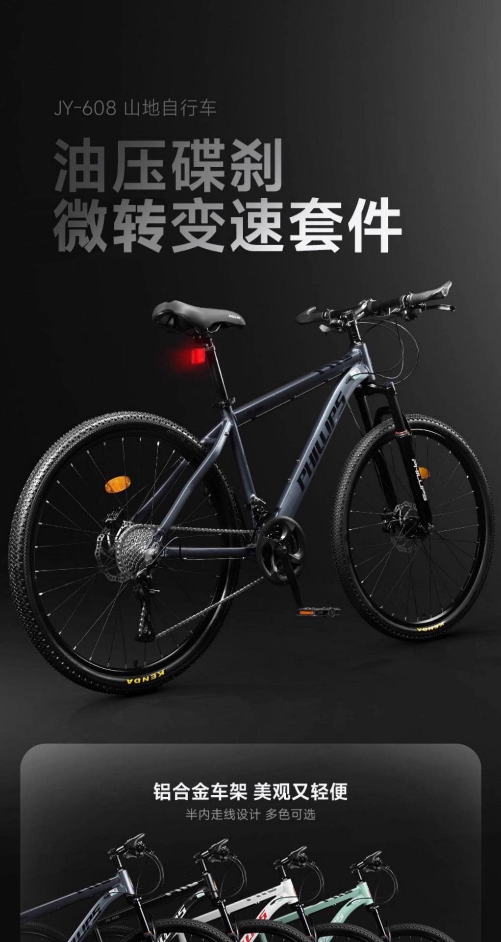 菲利普自行车变速成人单车青少年学生山地车赛车