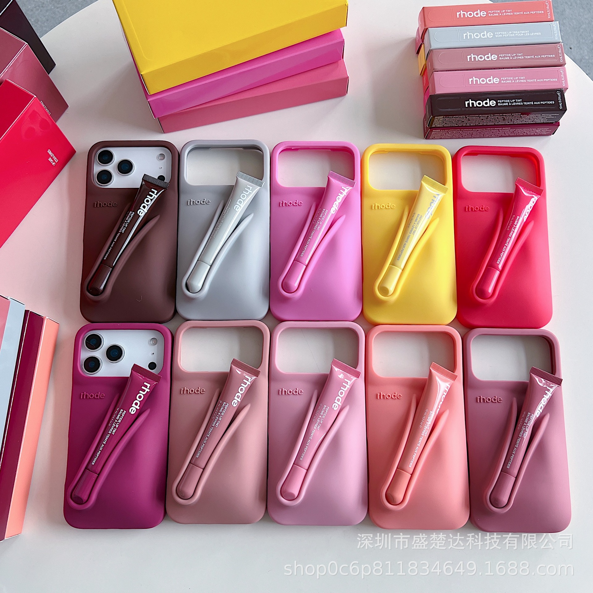 Foreign trade applicable iPhone 17 Promax Haley Rhode mouth red lip glazed silicone phone case 16p soft protective cover