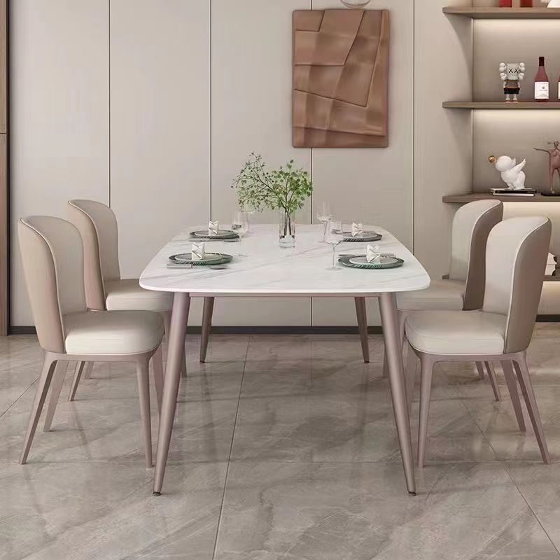 Light luxury and minimalist rock slab dining table, small-sized household, rectangular Beile chair, kitchen, living room, Moran purple dining table and chairs
