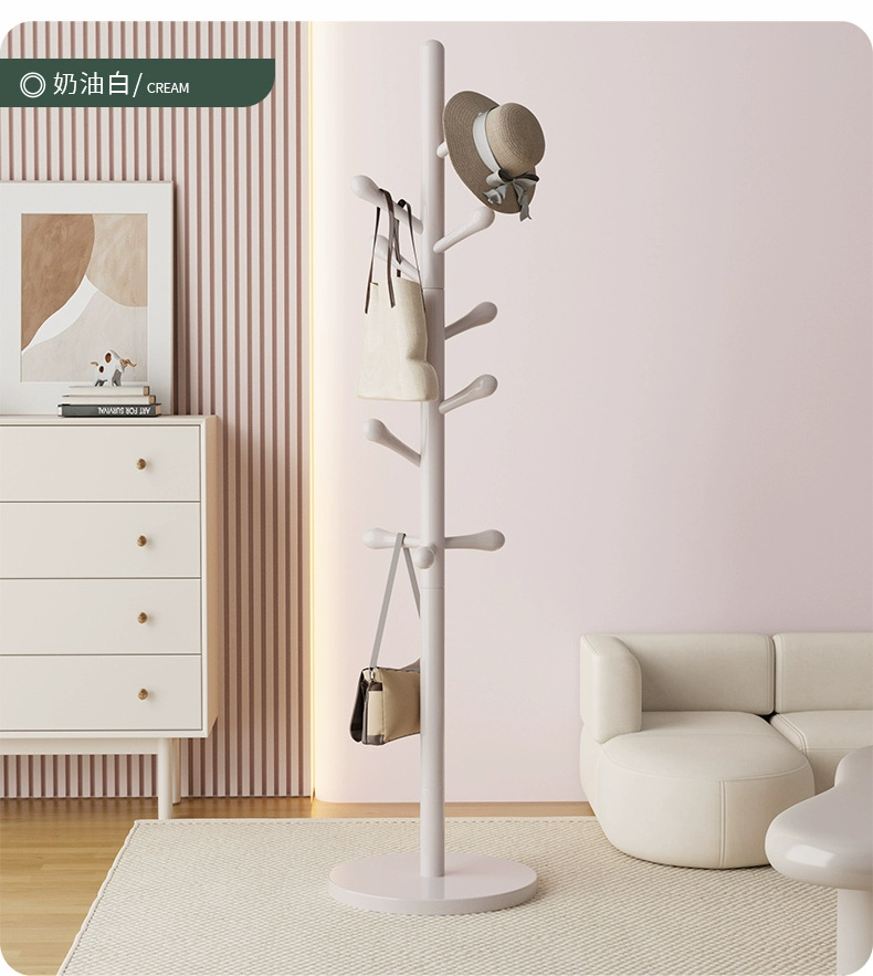 Solid wood clothes hanger, floor standing clothes rack, bedroom and household clothes hanger, simple vertical beech wood clothes hanger, indoor bag hanger