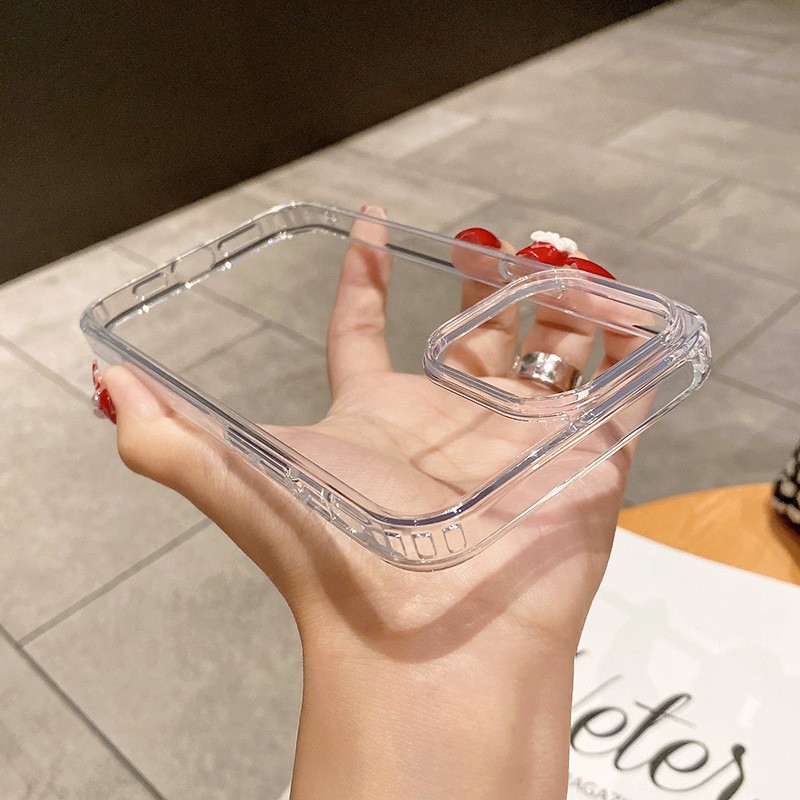 Transparent inner four corner anti drop suitable for Apple 16 phone case, new Apple 17 Promax acrylic protective cover 15