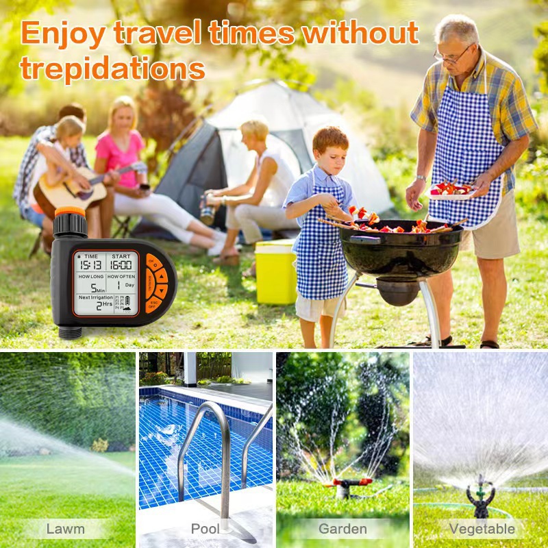 Intelligent timed gardening automatic watering device, garden balcony, farm watering timer, outdoor irrigation controller