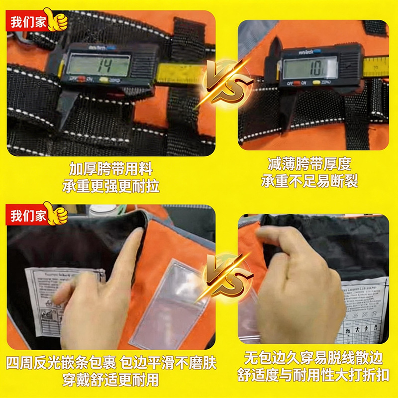 专业加厚救生衣大浮力成人船用游泳钓鱼马甲儿童便携求生背心