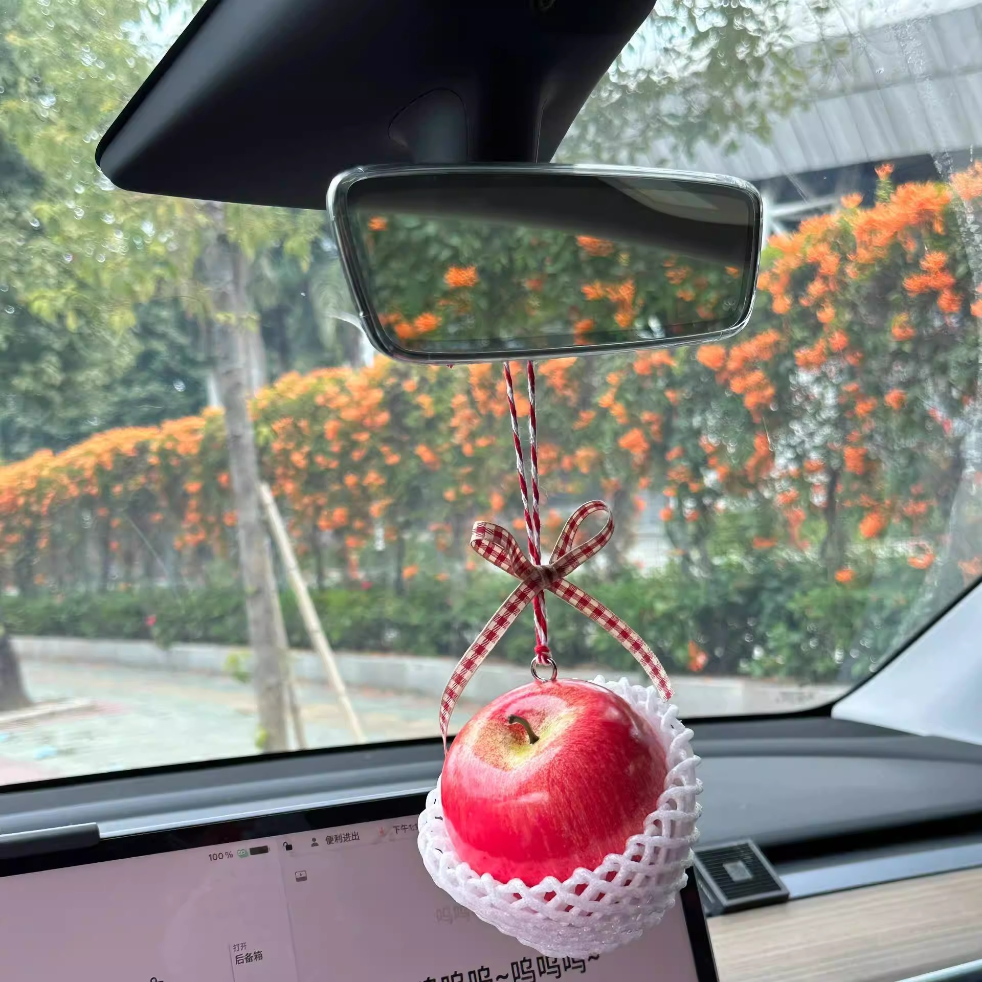 Apple, зеркало заднего вида для машины, реалистичная атмосферная подвеска, антистресс