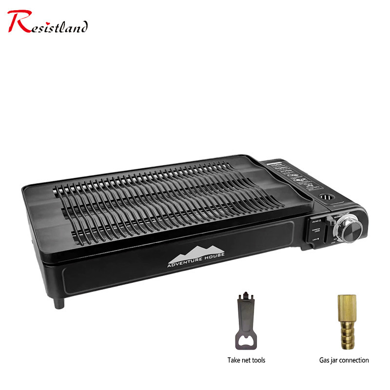 Cross border exclusive outdoor barbecue grill, party picnic, card type gas stove, portable grill, liquefied gas stove, camping