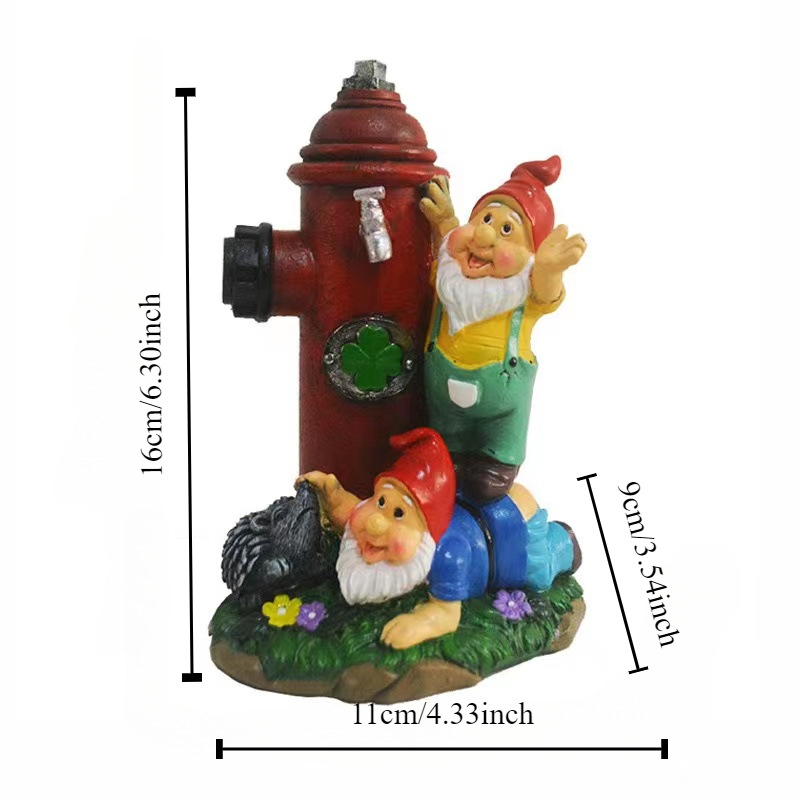 Cross border hot garden decoration, fire hydrant, dwarf resin ornament, outdoor courtyard, creative landscape sculpture, outdoor