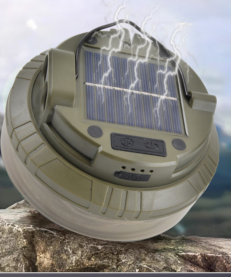 Cross border new solar powered 20 meter camping light tape measure storage LED camping light string tent emergency atmosphere