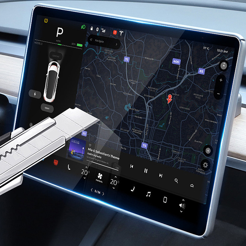 Подходит для закаленной пленки Tesla экрана, 26 новых моделей Model3/YL, пленка центрального управления, артефакт, вторая наклейка