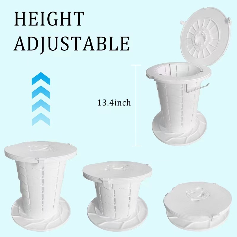 Portable 10th generation folding toilet, car mounted camping emergency toilet, garbage bin, adjustable stool, wholesale