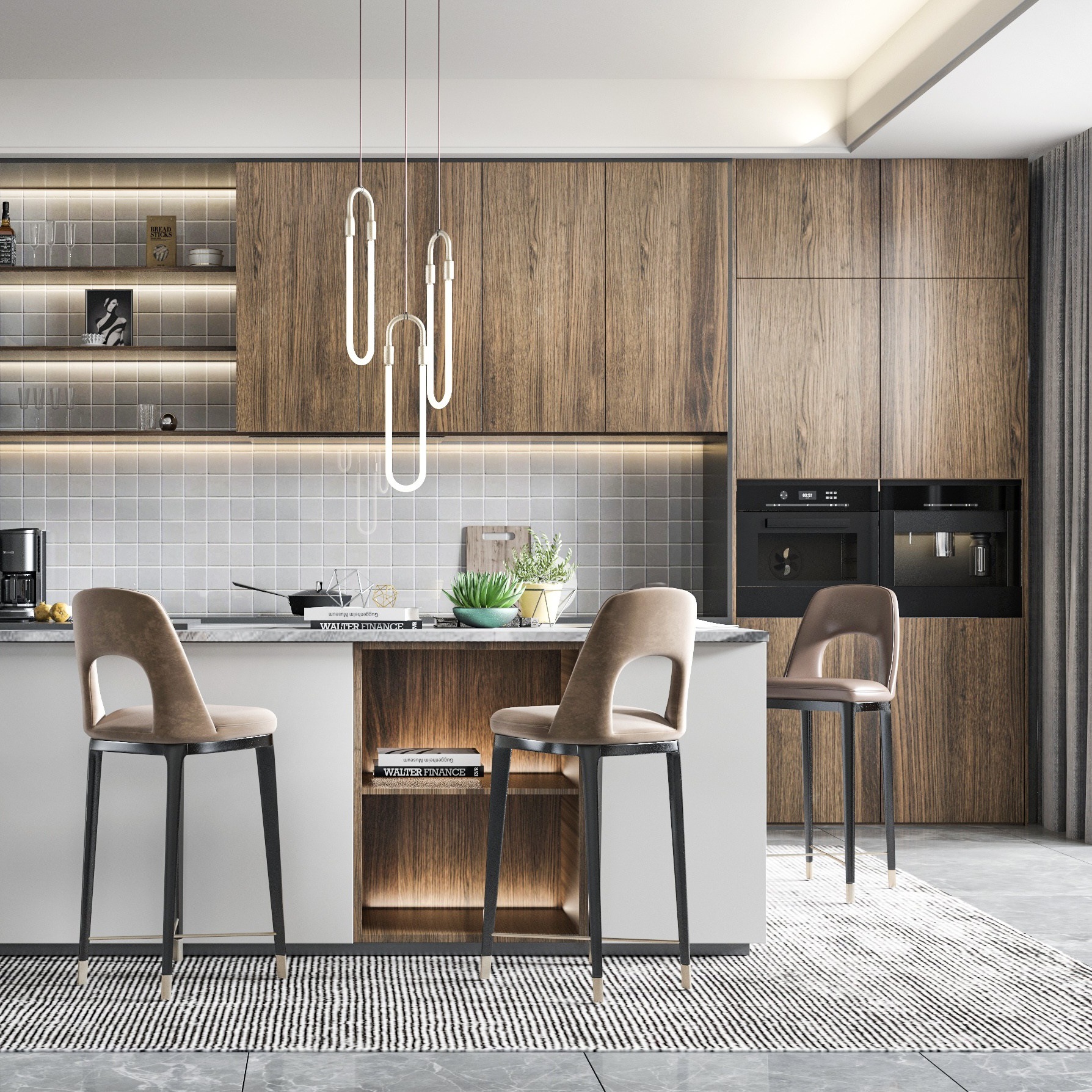 Cabinet, kitchen, living room, open glass door, quartz stone rock board, multi-layer solid wood, whole house customization, solid wood customization
