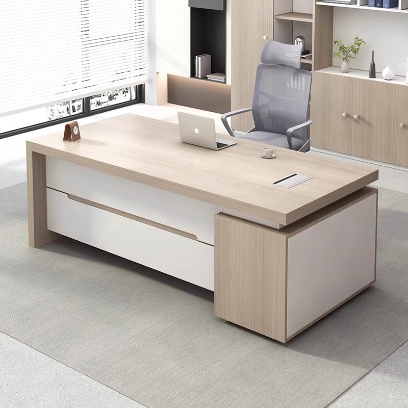 Boss's desk, modern minimalist office, CEO's desk, large shift desk manager, computer desk, office desk and chair combination, large shift desk