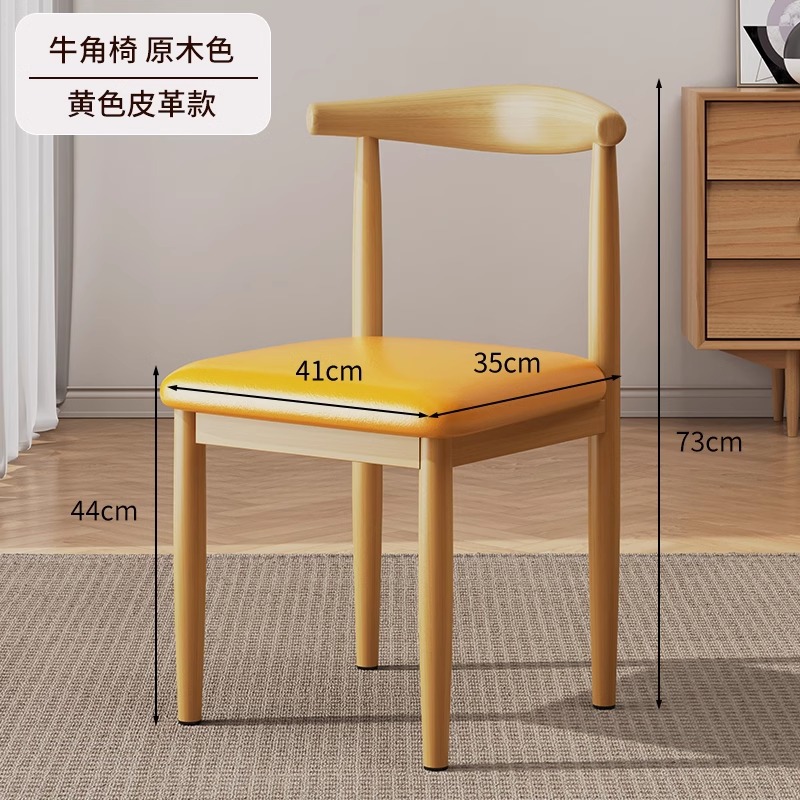 Dining chairs for home use, Nordic backrest chairs, desks, modern and minimalist dormitories, university dining rooms, iron horn chairs