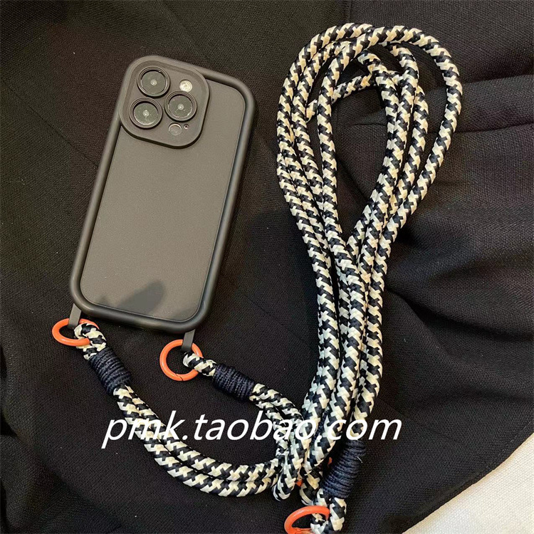 Personalized contrasting woven lanyard suitable for Apple 17 Promax phone case, iPhone 13 wristband, handheld, all inclusive 15