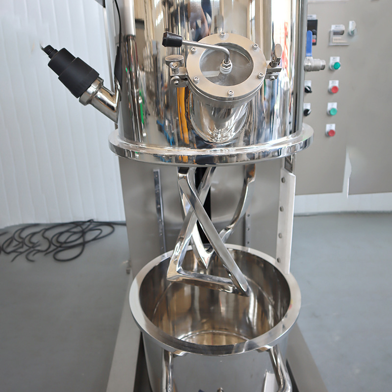 大型锂电硅胶化妆品行星搅拌机50L不锈钢立式双行星动力混合机