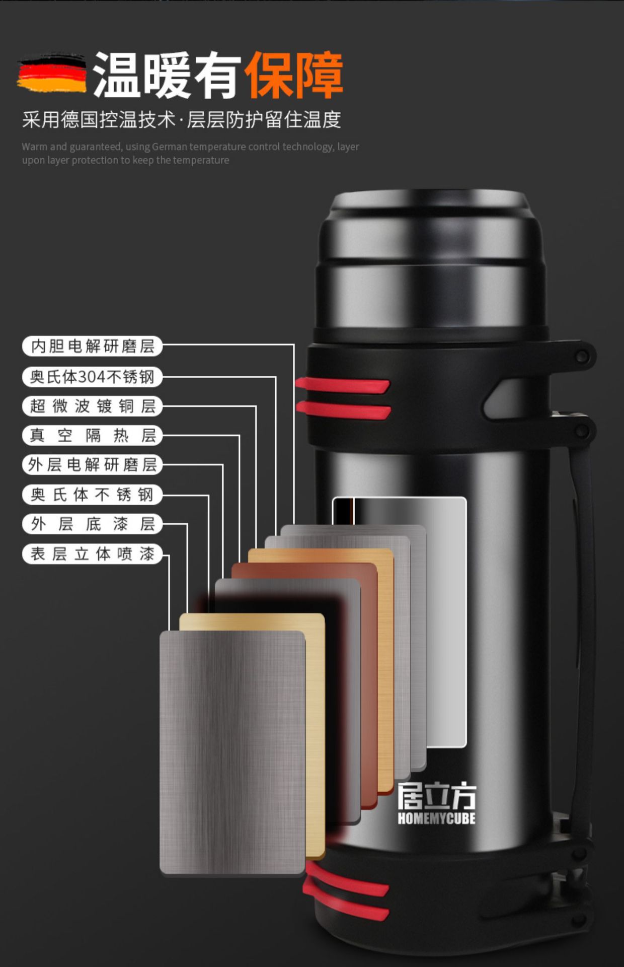 Insulated Cup Large Capacity Outdoor Portable Car Travel Warmer 316 Stainless Steel Insulated Pot Large Capacity One Piece Minimum Batch
