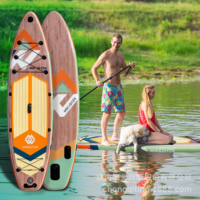 AIsunss American Original Inflatable Paddle Stand up Surfboard Sup Leisure Roadside Paddle Boat