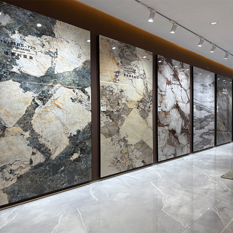 Foshan Rock Board 1600x3200 Большая доска рок -доска телевизионная фоновая настенная стена на стене Постращающая вилла отель настенный пол плитки