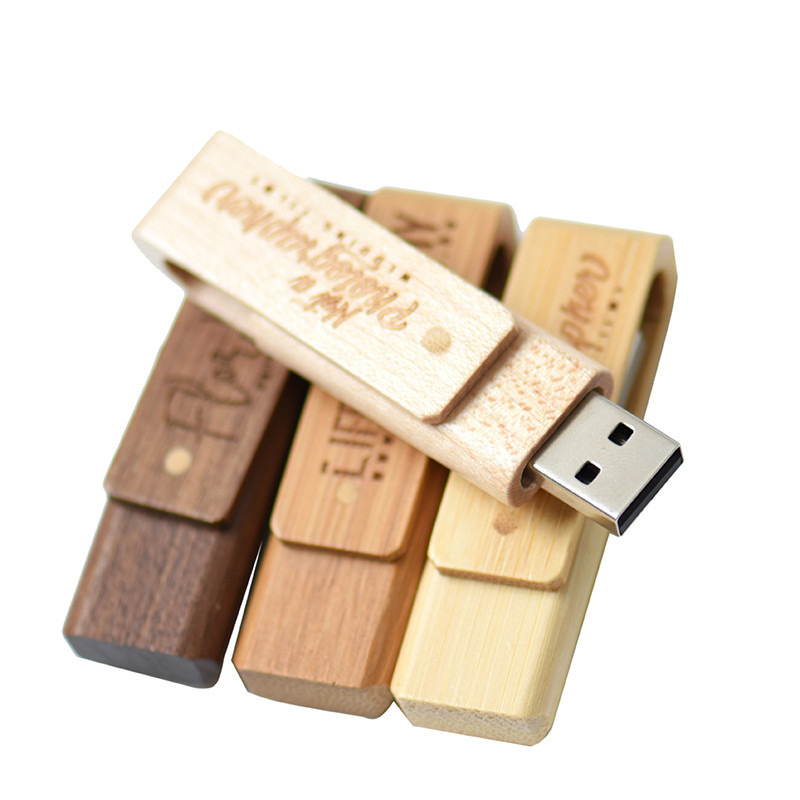 竹木u盘闪存驱动器256GB 8GB 16GB 32GB 64GB 128GB木质旋转u盘