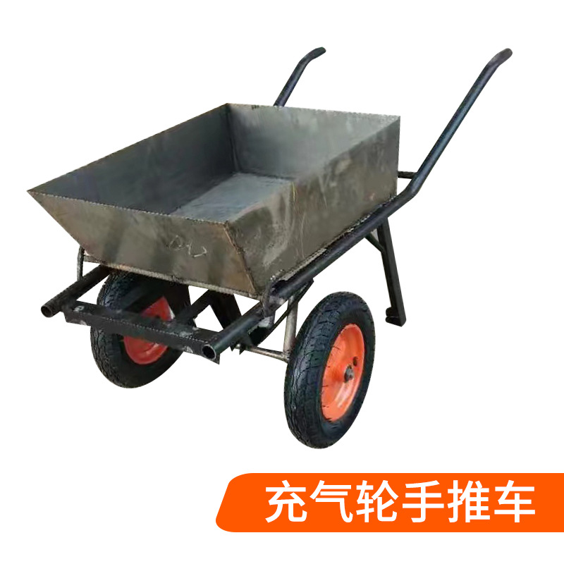 Multi functional thickened iron bucket cart, household agricultural handcart, construction site pointed bucket cart, unicycle driver, overturning bucket cart