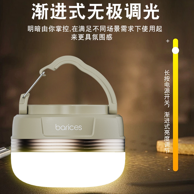Camping lamp with long battery life, Amazon cross-border e-commerce, super bright mini tent, outdoor camping lamp, charging lighting lamp