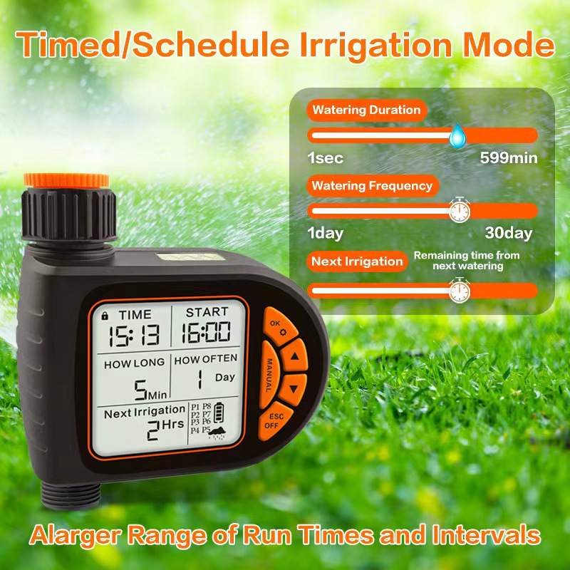 Intelligent timed gardening automatic watering device, garden balcony, farm watering timer, outdoor irrigation controller