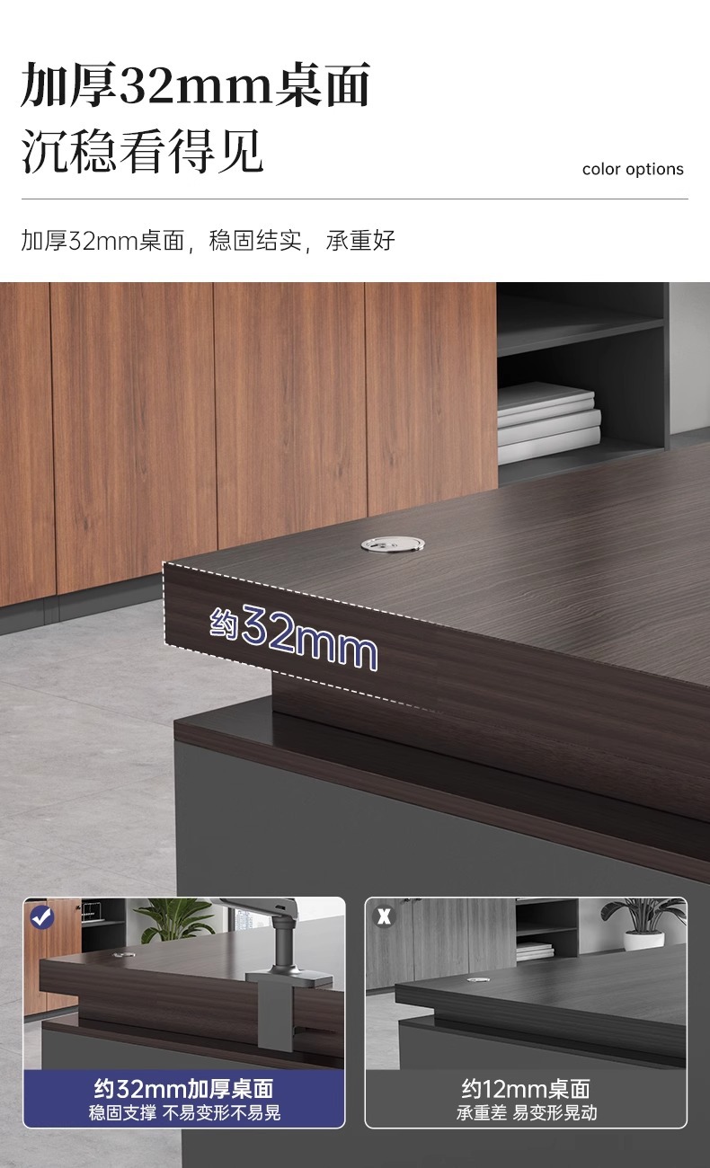Office desk, boss's desk, office desk and chair combination, simple and modern, employee seat, single or double person, computer desk, workbench