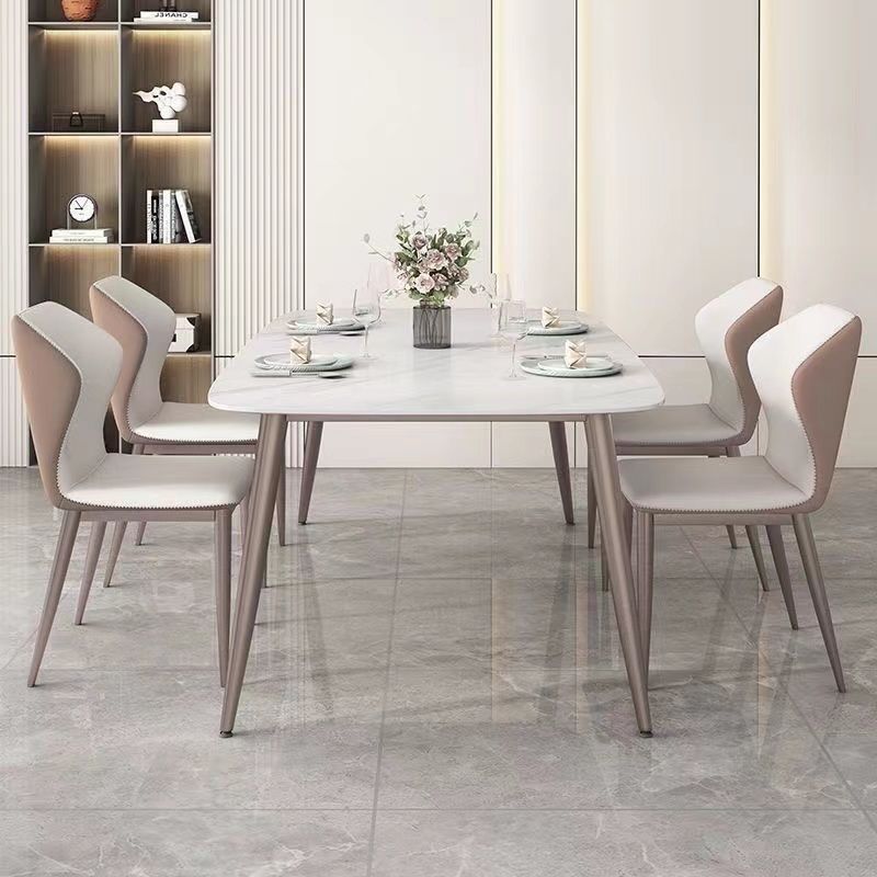 Light luxury and minimalist rock slab dining table, small-sized household, rectangular Beile chair, kitchen, living room, Moran purple dining table and chairs