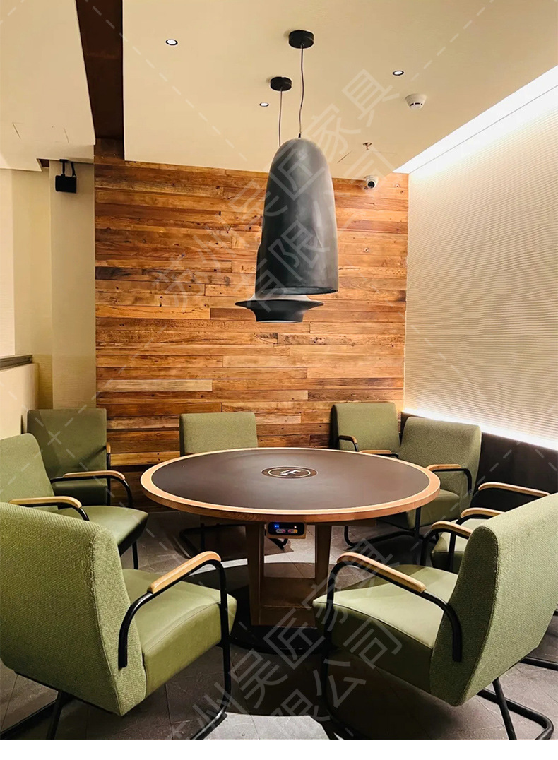 San Chushan Hot Pot Table Smoke free Induction Cooker Integrated Commercial Mountain Slow Fire Stove Stone Mountain Wild Style Chinese Restaurant Table and Chair