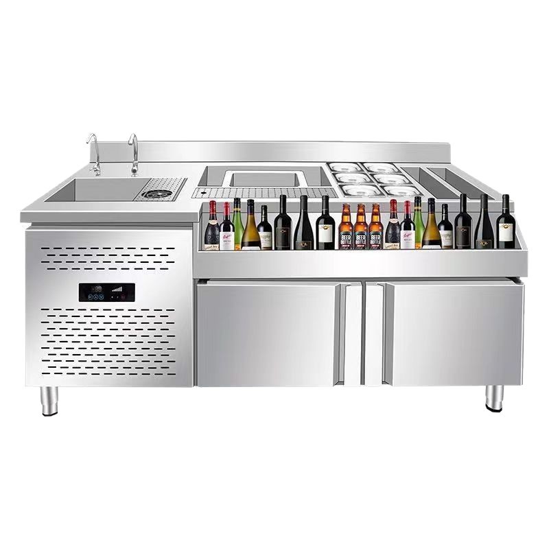 Bartending table, stainless steel bar, bartending workstation, wine mixing cabinet, refrigeration equipment operation table, cocktail mixing cabinet, bar