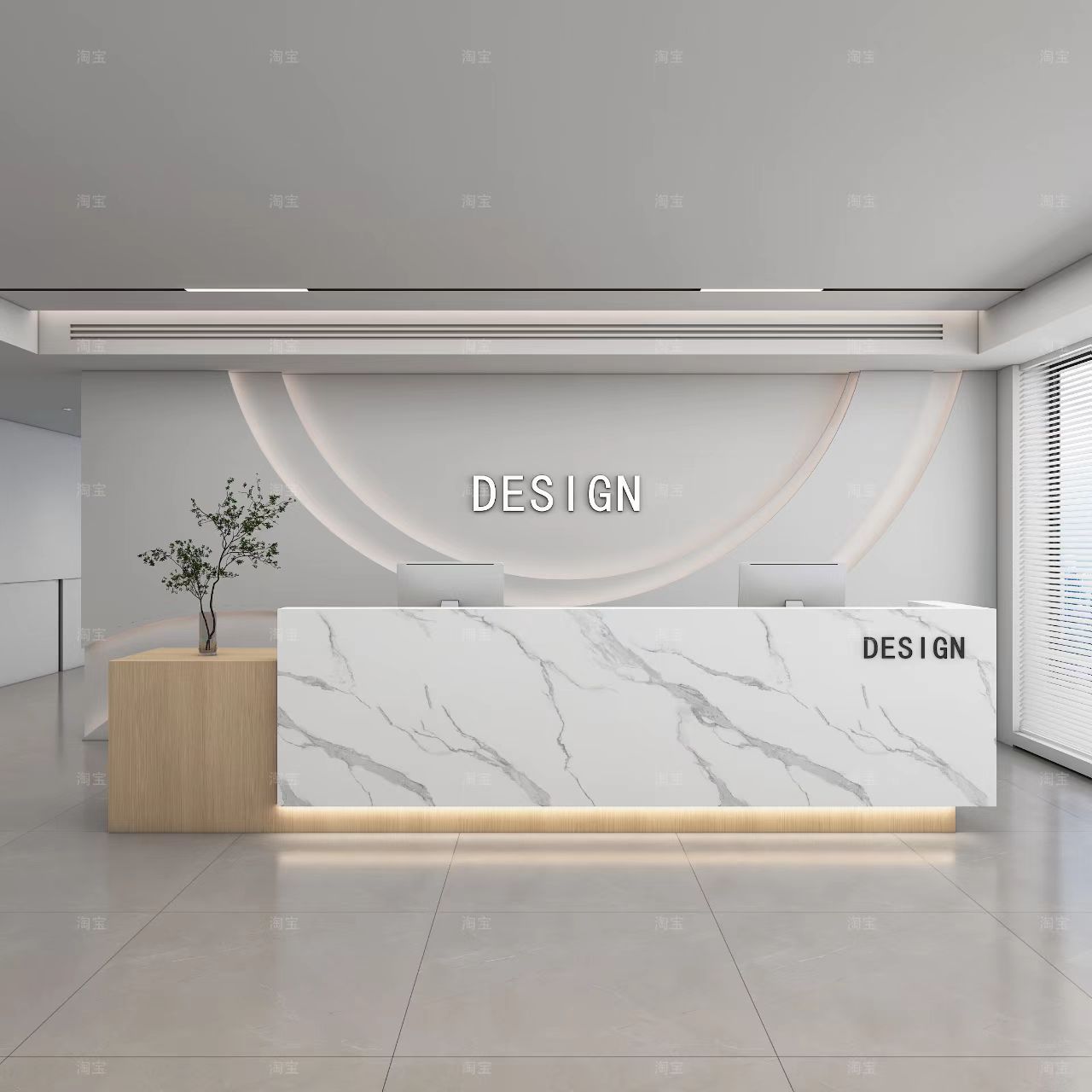 Стойка ресепшн Pingxuan Furniture современная лакированная