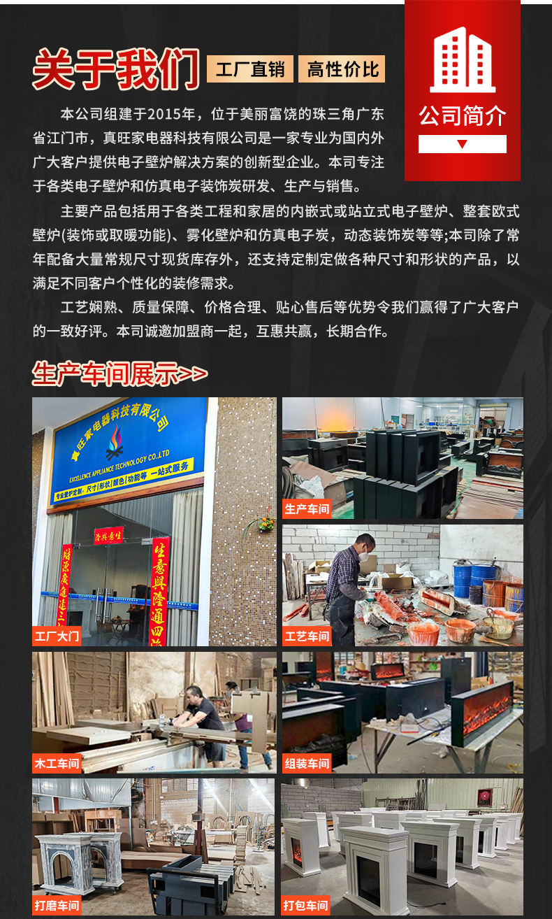 Электронный камин Zhenwang Family в европейском стиле