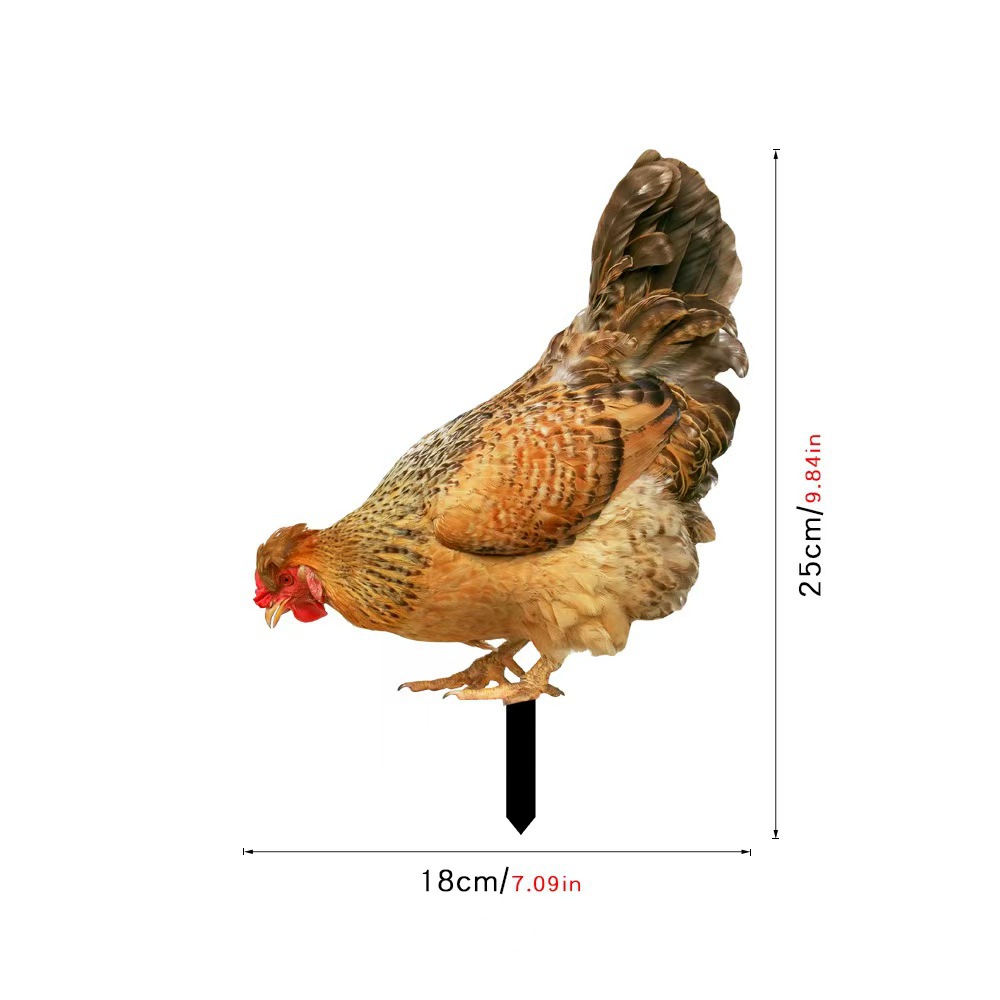 3D Courtyard Rooster Acrylic Mirror Yardart Garden Outdoor Decoration Ornaments Creative Courtyard Ornaments
