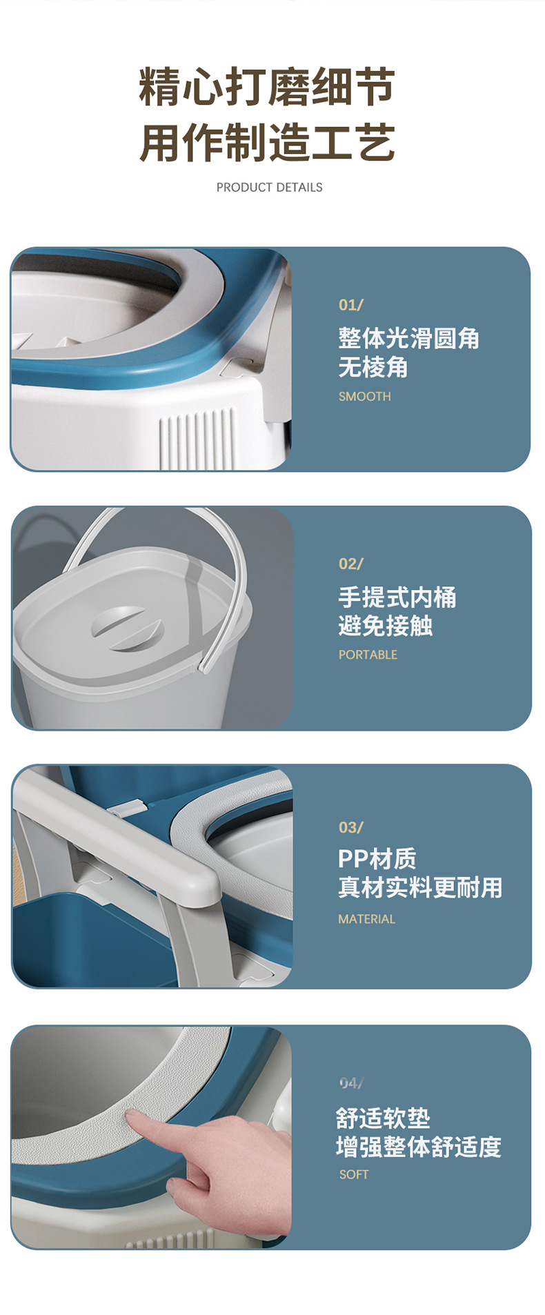 Indoor portable toilet for pregnant women, elderly people, toilet seat, bedroom toilet bucket, household elderly toilet seat, movable toilet