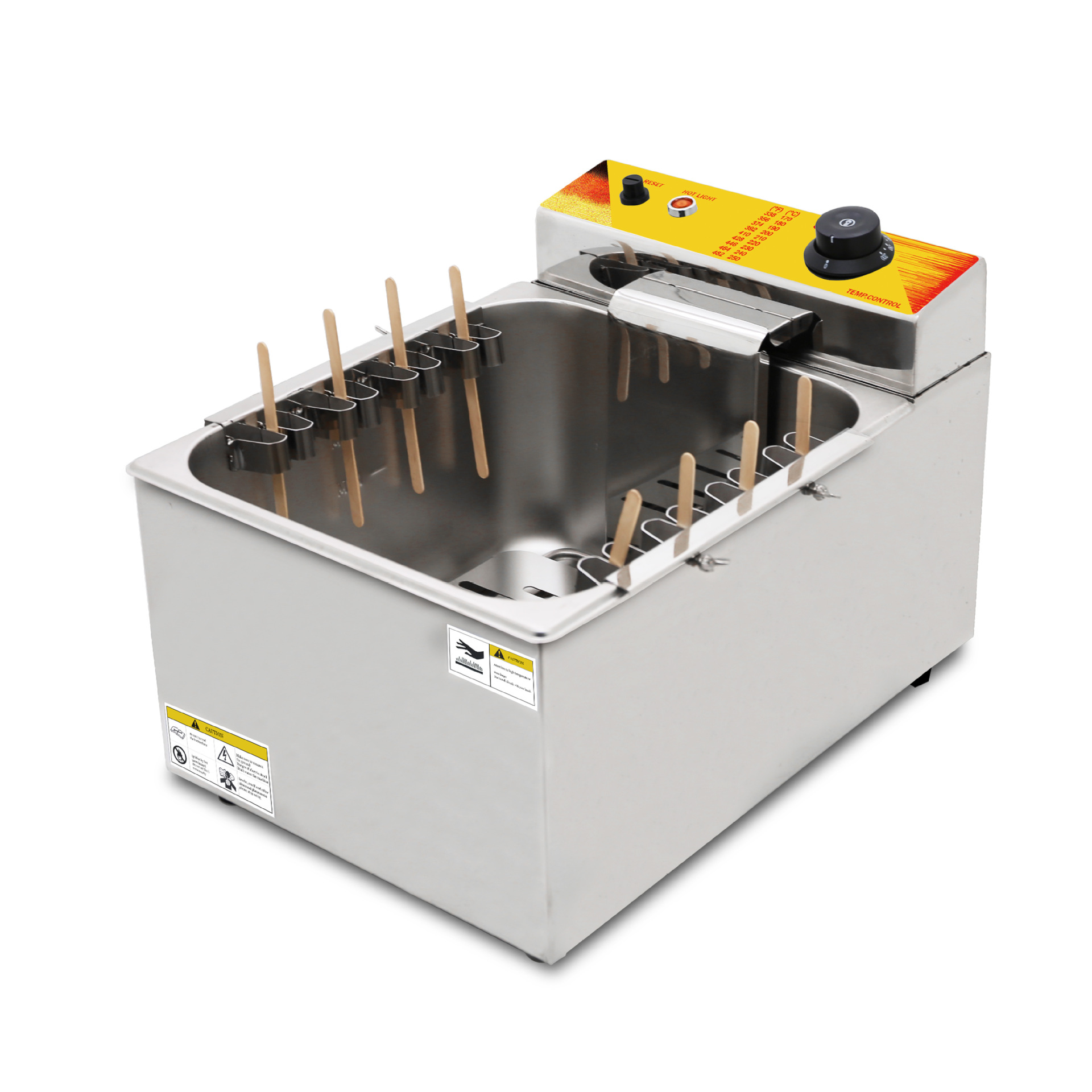 Commercial electric fryer, cheese hot dog stick machine, deep fried sausage machine, 12L deep fryer, desktop single cylinder food fryer