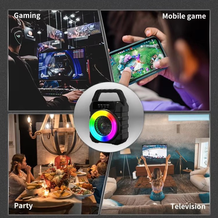 Портативная беспроводная Bluetooth-колонка с RGB-подсветкой 4 дюйма