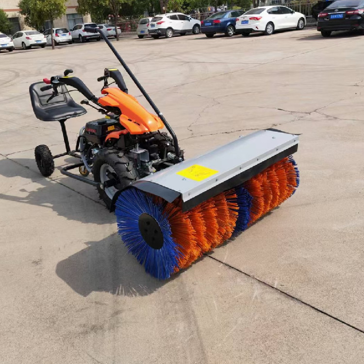 Hand pushed full gear snow sweeper, property management, community municipal sanitation, snow thrower, school road snow remover