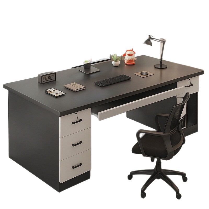 Office desk boss desk 2026 new light luxury simple office desk with drawers, employee position, leader computer desk