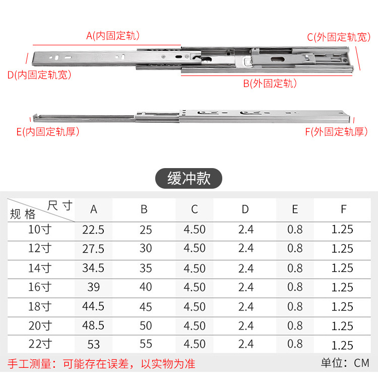 Guide rail, household furniture, stainless steel hardware accessories, kitchen drawers, bathroom slides, pulleys, buffering and noise reduction