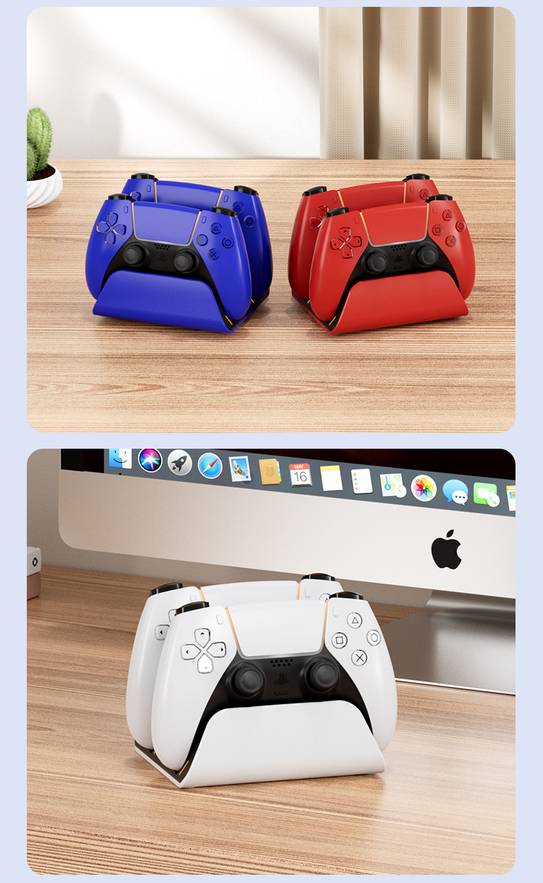 Suitable for Sony PS5/Slim/Pro wireless game controller dual seat charging intelligent fast charging PS5 controller dual fast charging