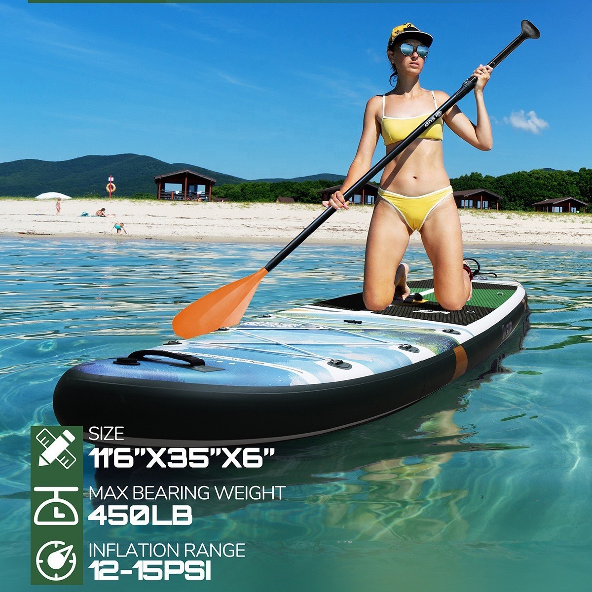 ESUP户外便携充气桨板加厚新款冲浪站立桨板 paddle board
