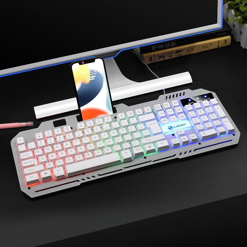 Docton Suspended Rainbow Backlight Computer USB Wired Keyboard and Mouse Set DIY Installation and Configuration
