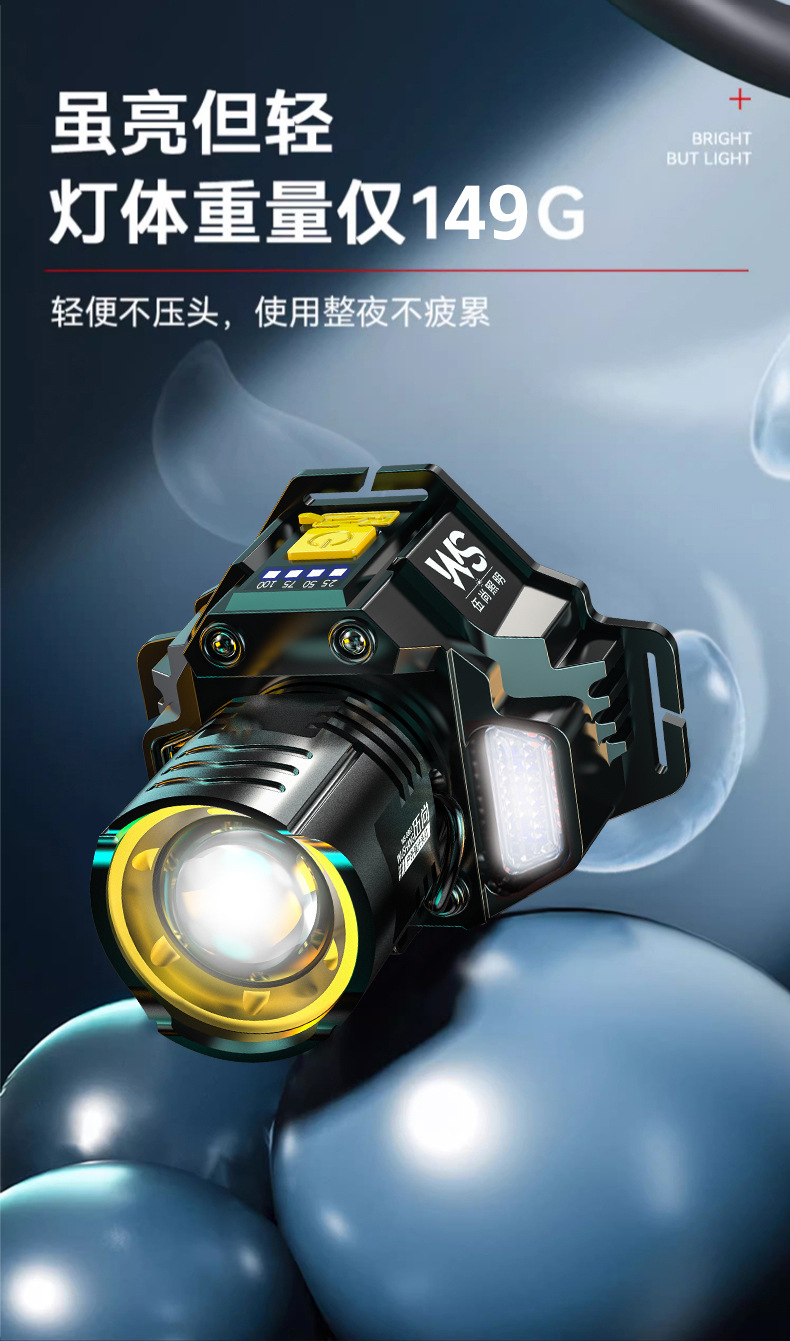 DaKe cross-border ultra bright light night fishing induction mine USB charging emergency intelligent head mounted outdoor lighting